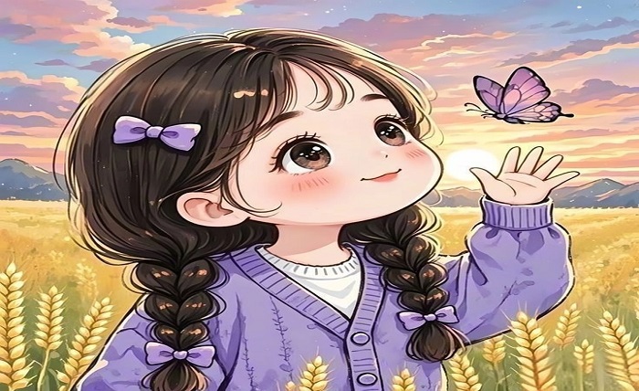 confident girl cartoon alone cute dp