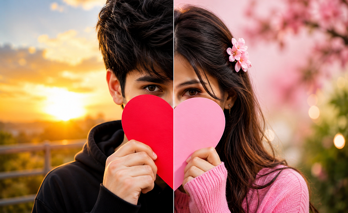 couple dp for whatsapp half half